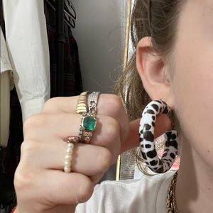 cow print hoop earrings